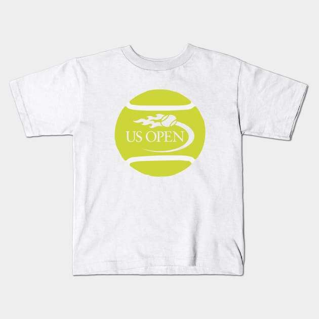 US Open Tennis Ball Kids T-Shirt by inkstyl